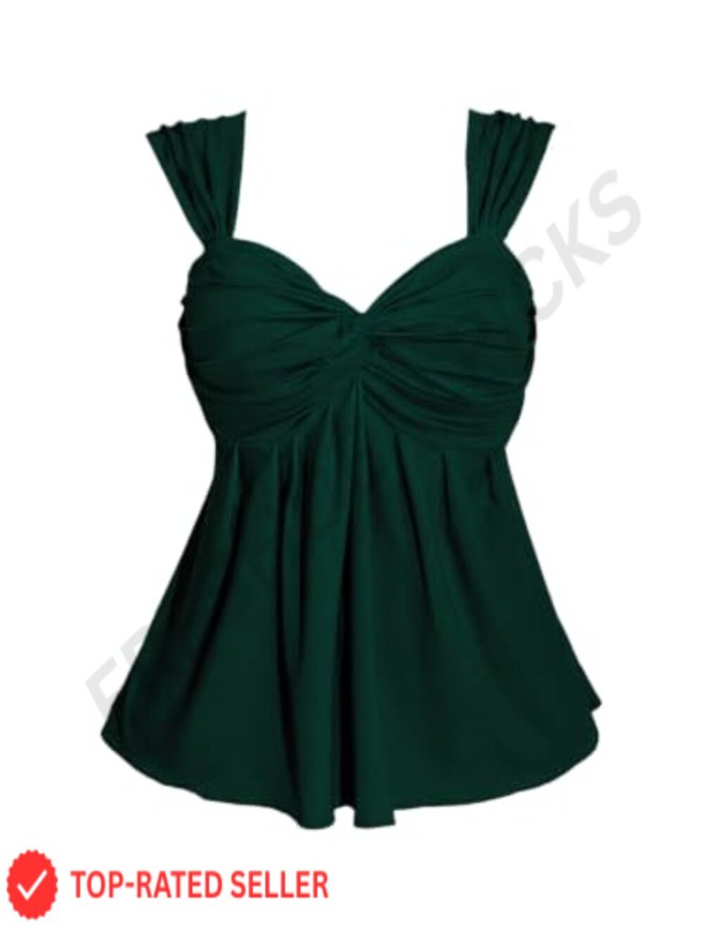 Plus Size Babydoll Peplum Top Sleeveless Twist Front Blouse